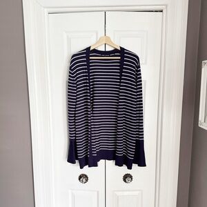 Navy striped cardigan